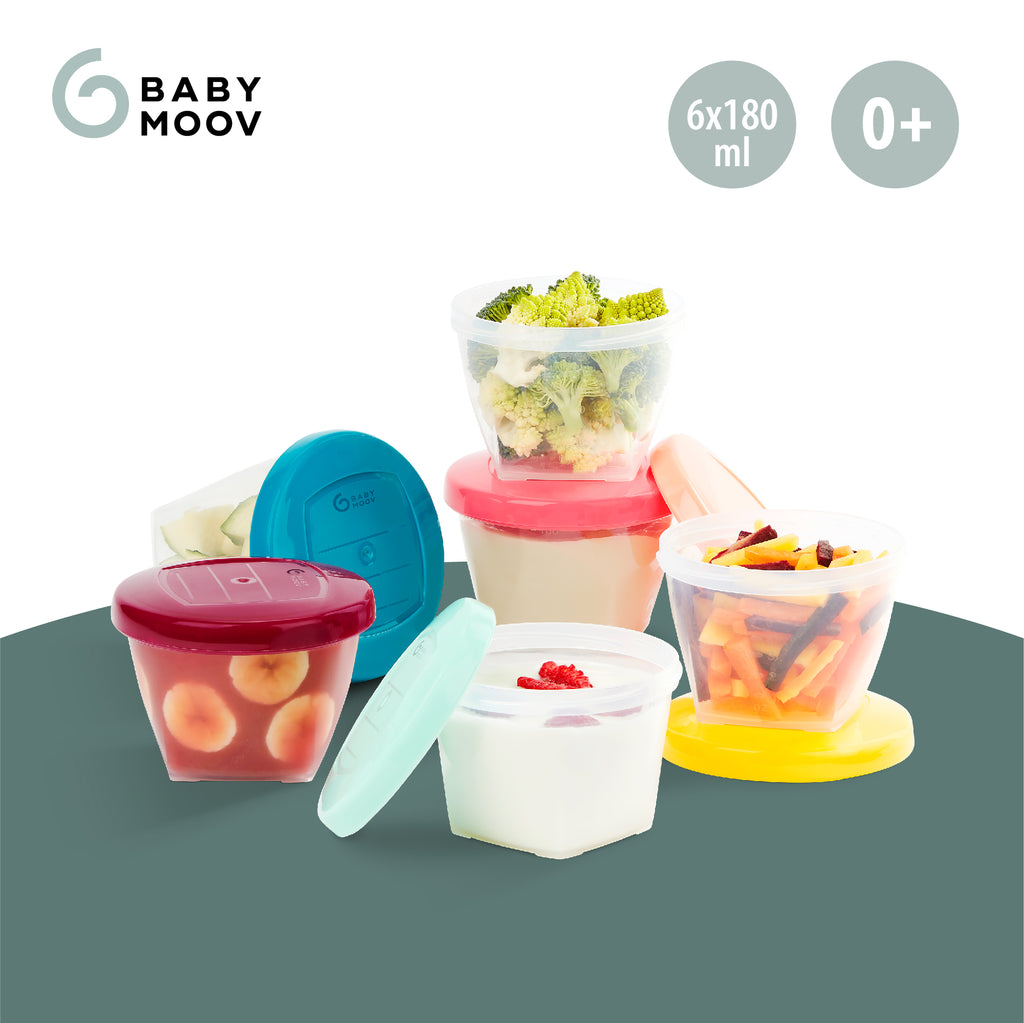 Babymoov Babybols Kit Rewritable Airtight Food Storage Containers 6 x 180ml (M Size)