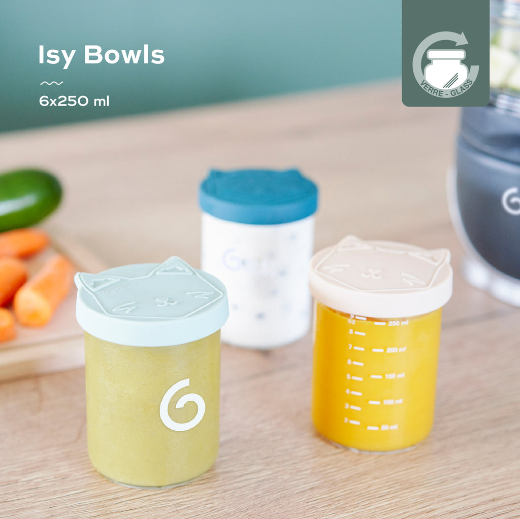 Babymoov Isy Bowls 玻璃食物儲存罐 - 250毫升 X 6