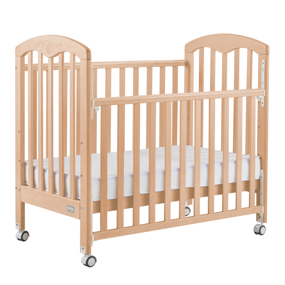 Baby Star Cozzi Baby Cot with 4" Mattress -Natural / European Beech