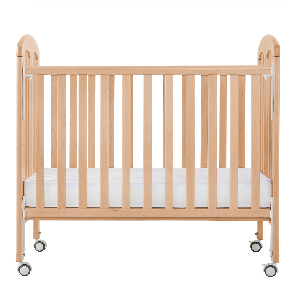 Baby Star Cozzi Baby Cot with 4" Mattress -Natural / European Beech