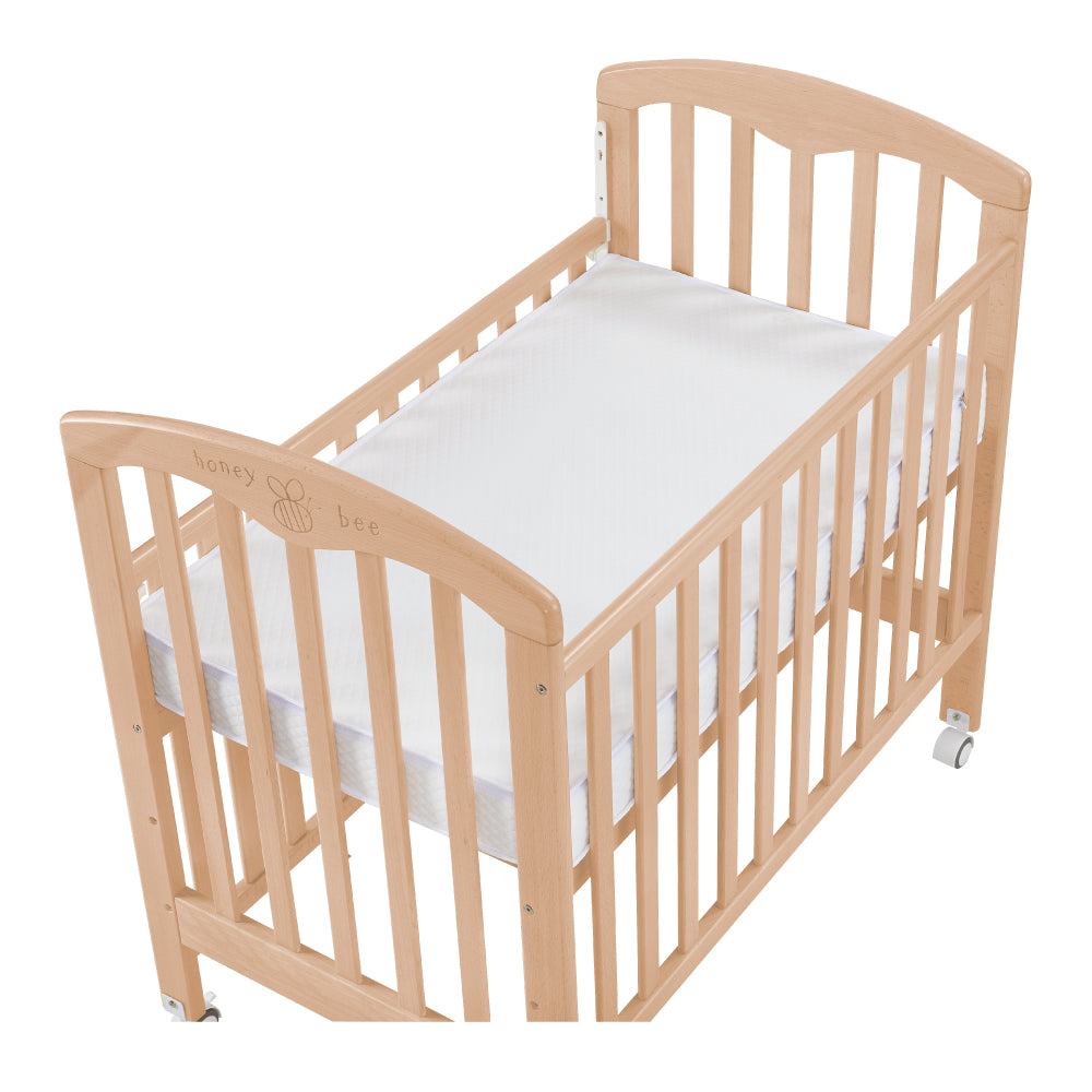 Baby Star Cozzi+ Baby Cot (Toddler Bed) with 4" Mattress - Natural / European Beech