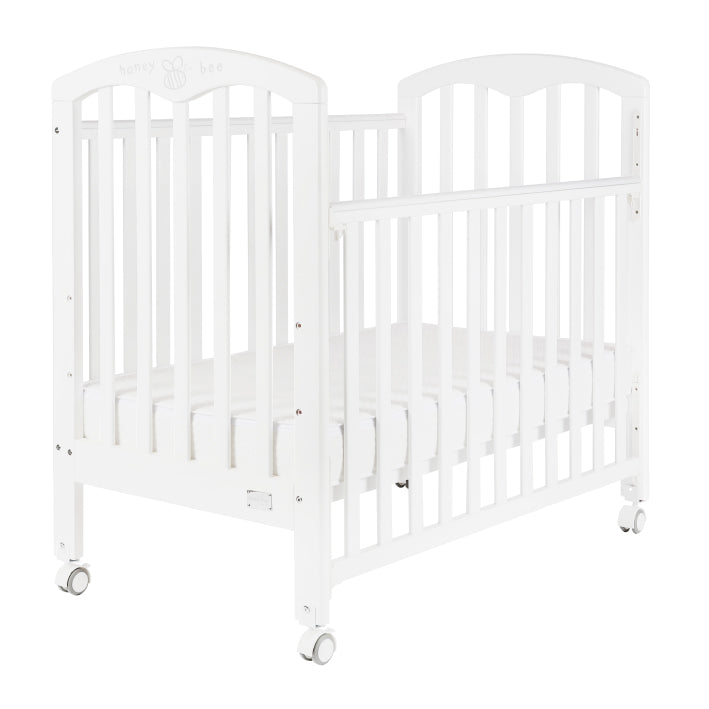 Baby Star Cozzi Baby Cot with 4" Mattress - White / European Beech