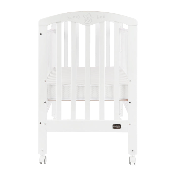 Baby Star Cozzi Baby Cot with 4" Mattress - White / European Beech