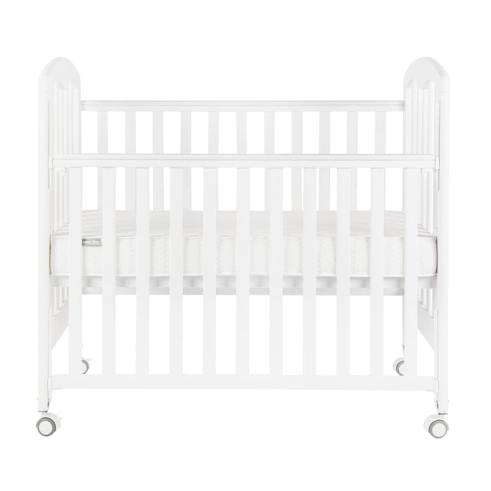 Baby Star Cozzi Baby Cot with 4" Mattress - White / European Beech