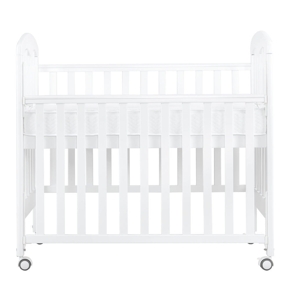 Baby Star Cozzi+ Baby Cot (Toddler Bed) with 4" Mattress - White / European Beech