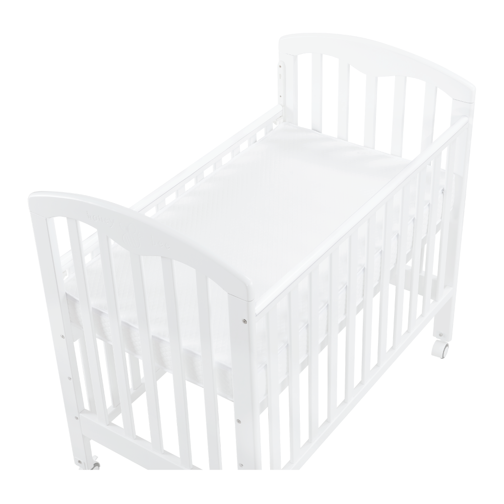 Baby Star Cozzi+ Baby Cot (Toddler Bed) with 4" Mattress - White / European Beech