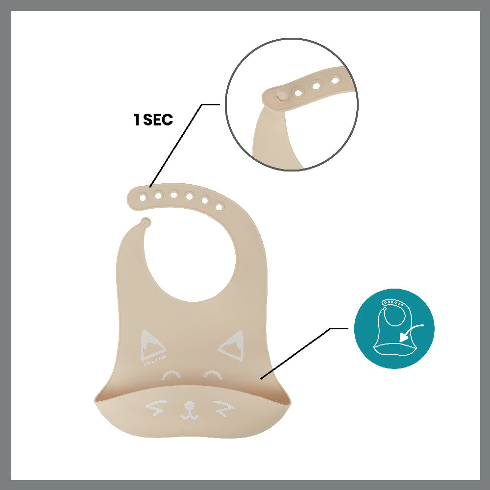 Babymoov First'Isy 3-Piece Silicone Bowl, Spoon & Bib Baby Weaning Set