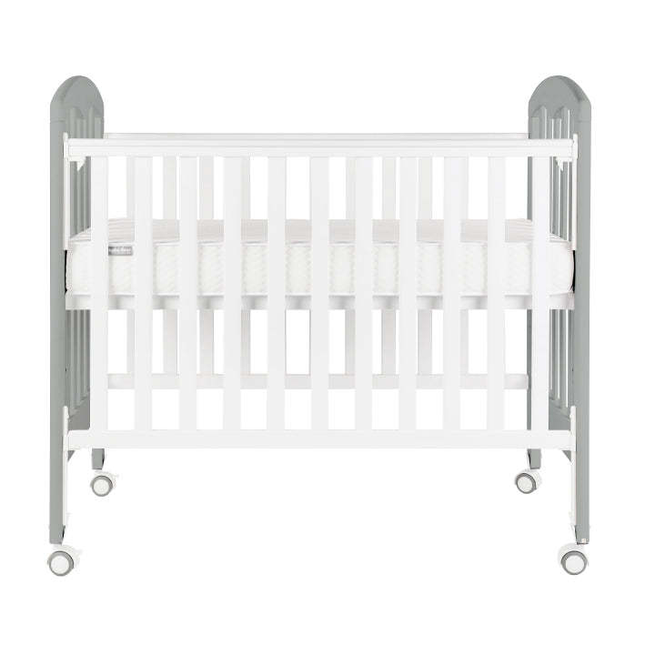 Baby Star Cozzi Baby Cot with 4" Mattress - Grey / European Beech **