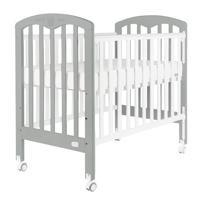 Baby Star Cozzi Baby Cot with 4" Mattress - Grey / European Beech **