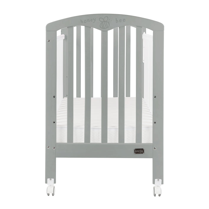 Baby Star Cozzi Baby Cot with 4" Mattress - Grey / European Beech **