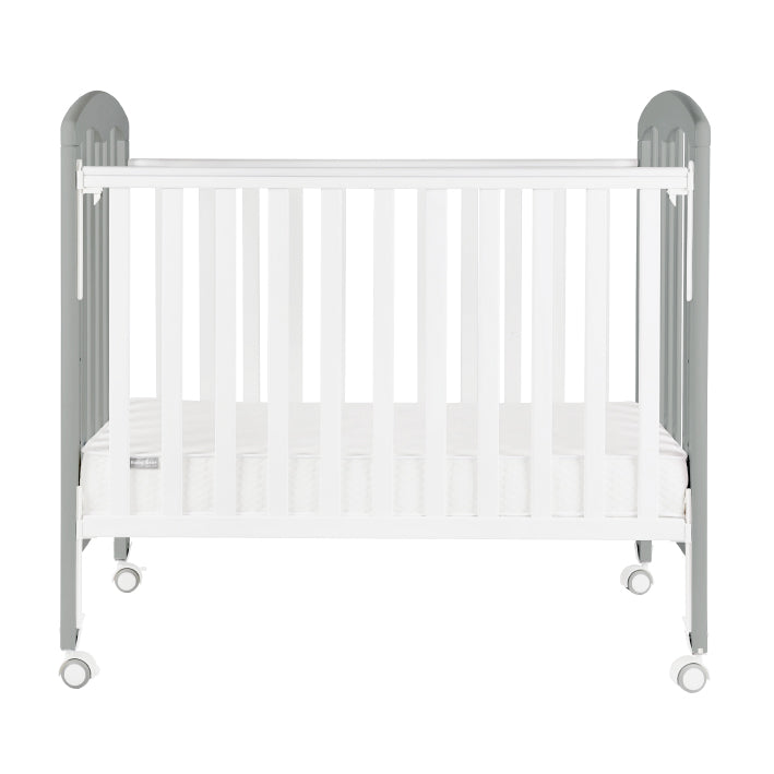 Baby Star Cozzi Baby Cot with 4" Mattress - Grey / European Beech **