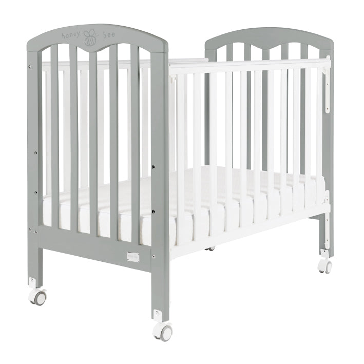 Baby Star Cozzi Baby Cot with 4" Mattress - Grey / European Beech **