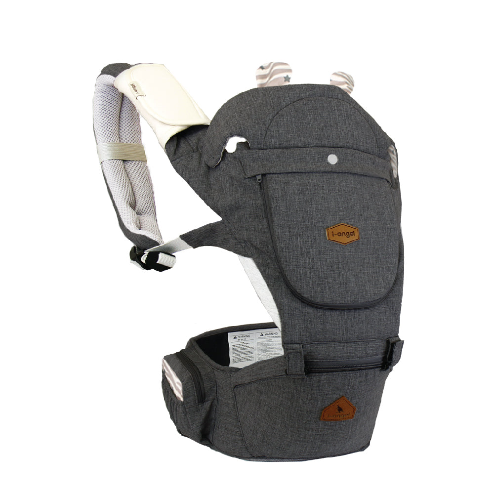 i-angel 4 Seasons Hello Hip Seat + Carrier - Melange Charcoal