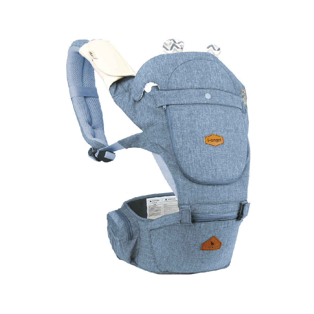 i-angel 4 Seasons Hello Hip Seat + Carrier - Melange Blue