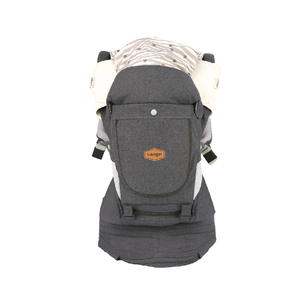 i-angel 4-in-1 New Miracle Hip Seat + Carrier - Melange Charcoal