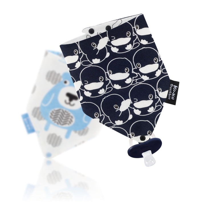 KUKU Pacifier Bandana Bib - Cool Bear