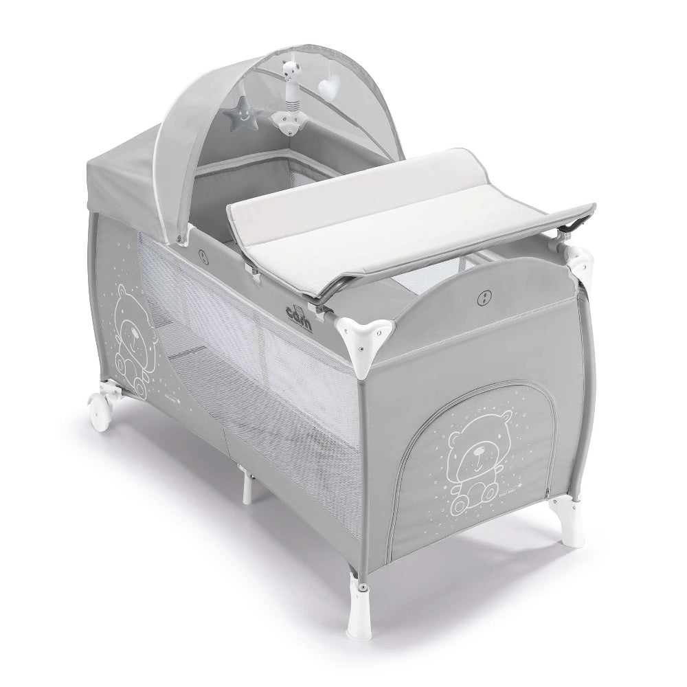 CAM Daily Plus Travel Cot Set - Teddy G/Grey