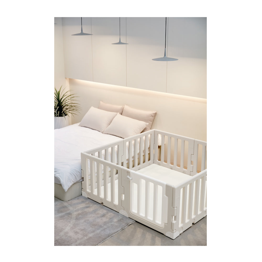 Caraz 7+1 Line Baby Room and Play Mat Set with Panel Holders - Cozy Beige