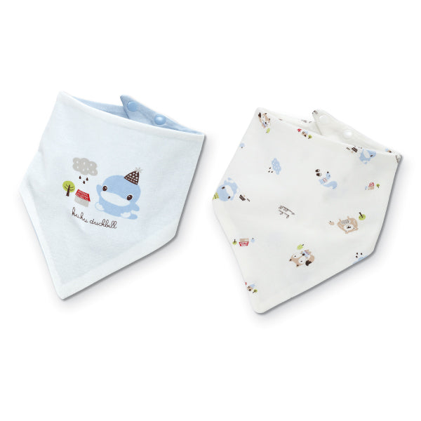 KUKU Reversible Bandana Bibs - Fox Bear x 2 Pack