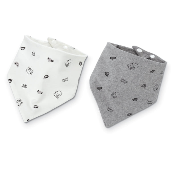 KUKU Reversible Bandana Bibs Monkey - 2 Pack