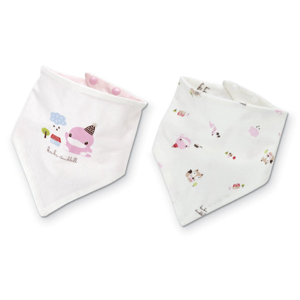 KUKU Reversible Bandana Bibs - Birthday Hat x 2 Pack